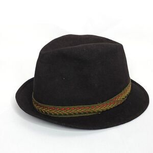 Vintage Mallory Wool Felt Alpine Fedora Bowler Hat Dark Smoky Gray Black 6 7/8